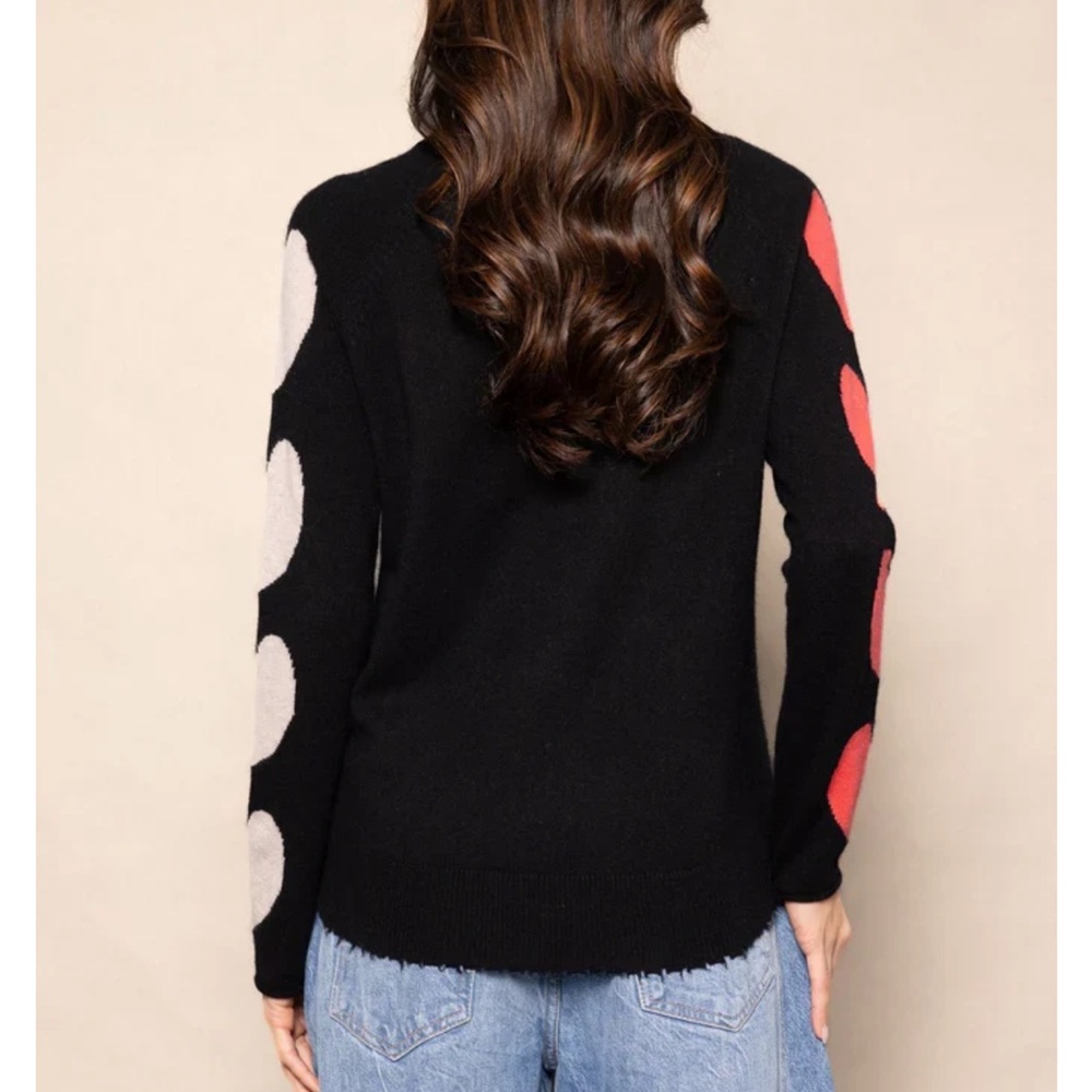 LISA TODD heart stealer Cashmere Sweater in Black Sz M Luxury Preppy Casual - Picture 3 of 15